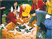 Khenchen Rinpoche conducting fire puja